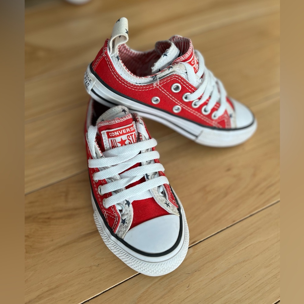 Converse Red and White Kids Sneakers - Picture 7 of 16